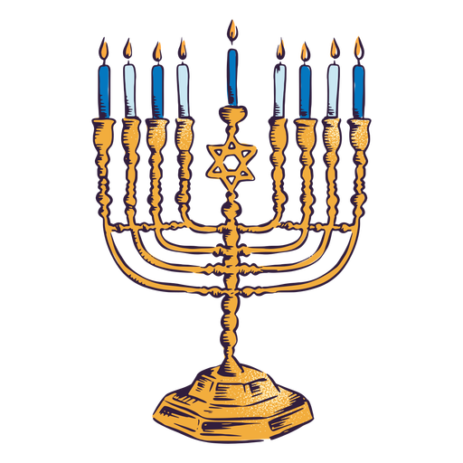 Dise?o de ilustraci?n de menorah hanukkah Diseño PNG