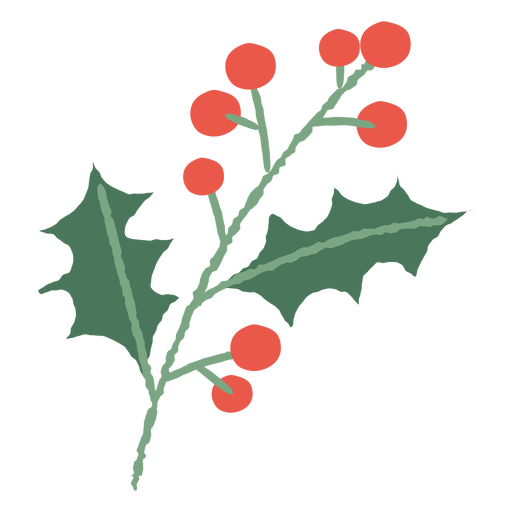 Mistletoe branch christmas illustration
