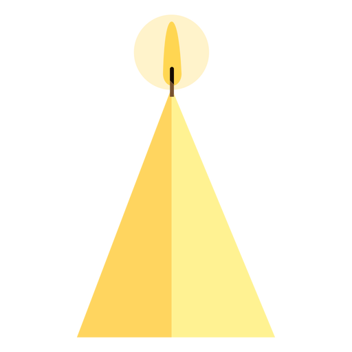 Pyramidal candle shape flat PNG Design