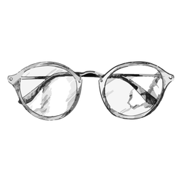 Abgerundete Brille Skizze Design PNG-Design