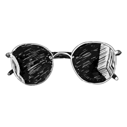 Rounded sunglasses sketch design Transparent PNG