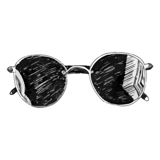 Rounded sunglasses sketch design PNG Design