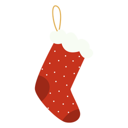 Santa claus sock decoration flat PNG Design