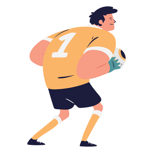 Side view goalkeeper character illustration