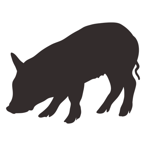 Einfache stehende Schweineschattenbild PNG-Design