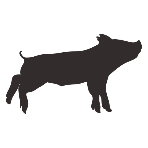 Kleine stehende Schweinsilhouette PNG-Design