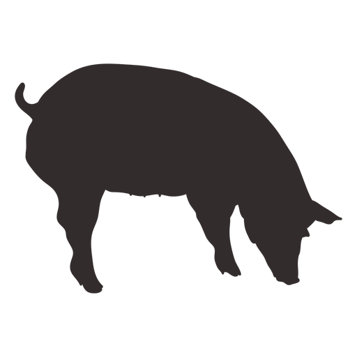Silueta de cerdo que huele Diseño PNG