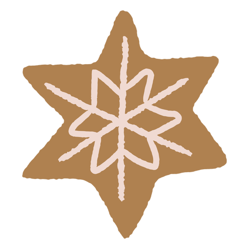 Ilustração de biscoito de gengibre em forma de floco de neve Desenho PNG