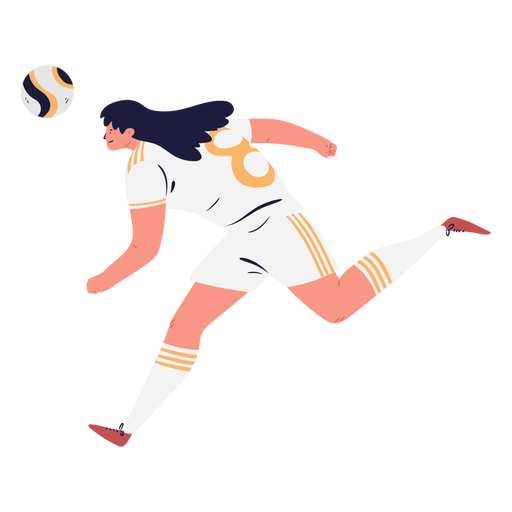Personagem de jogador de futebol correndo feminino Desenho PNG