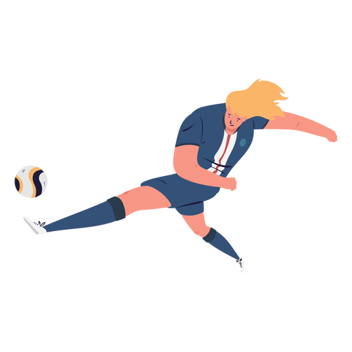 Soccer player kicking ball illustration PNG Design