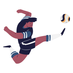 Jugador de fútbol macho patear pelota Diseño PNG