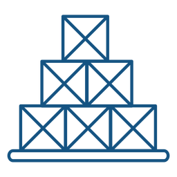 Trazo de icono de cajas de pila Diseño PNG