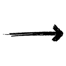 Straight horizontal arrow doodle PNG Design