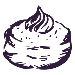 Stroke hanukkah food sufganiyah PNG Design
