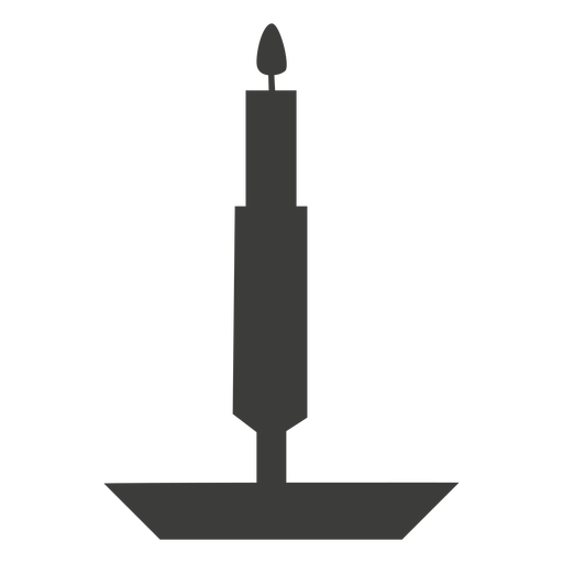 Taper Kerze auf Teller Silhouette PNG-Design
