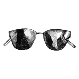 Thin frame sunglasses sketch design Transparent PNG