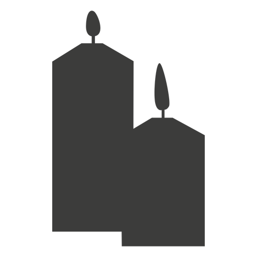 Silhueta de velas de dois pilares Desenho PNG