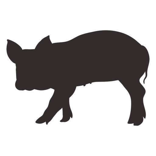 Vista lateral de silhueta de porco andando Desenho PNG