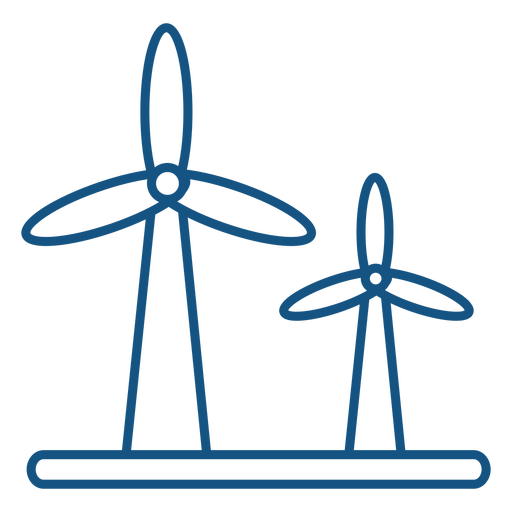 Wind energy turbine stroke PNG Design