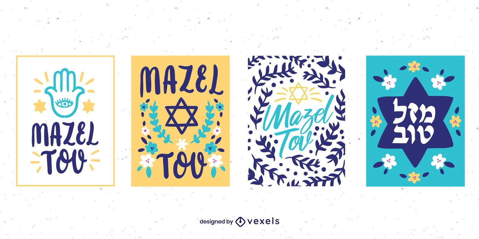Paquete de cartas de colores Mazel Tov
