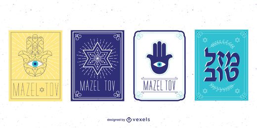 Pacote de design de cartão Mazel Tov Pacote de design de cartão Mazel Tov