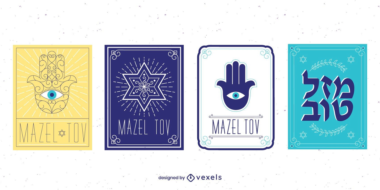 Paquete de dise?o de tarjetas Mazel Tov