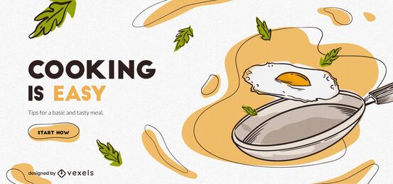 Design de banner fácil de cozinhar Design de banner fácil de cozinhar
