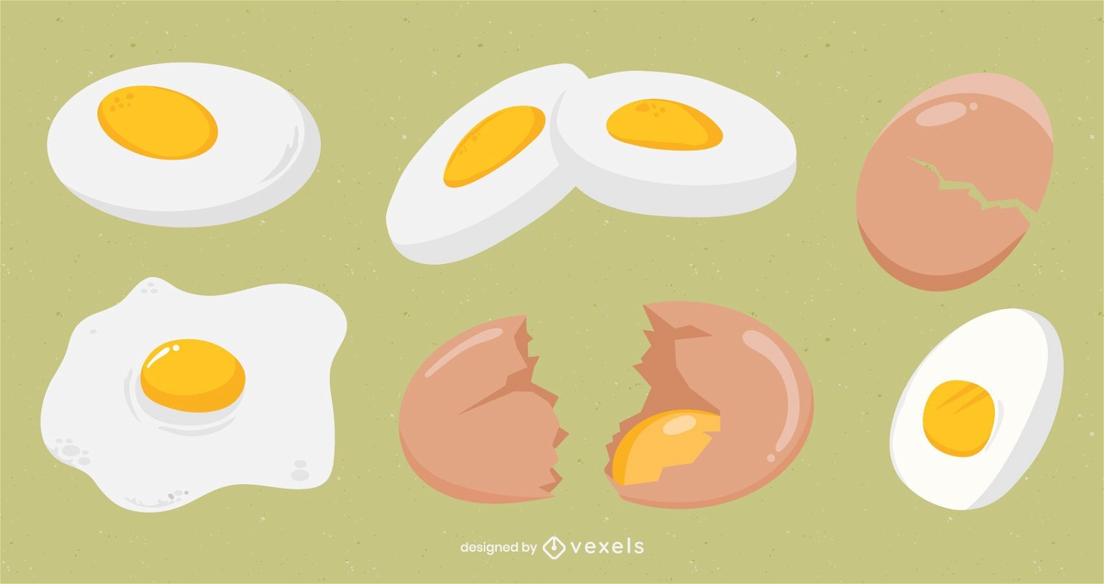 Paquete de diseño de huevo plano