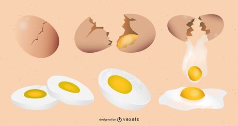 Conjunto de desenho de desenho de ovo