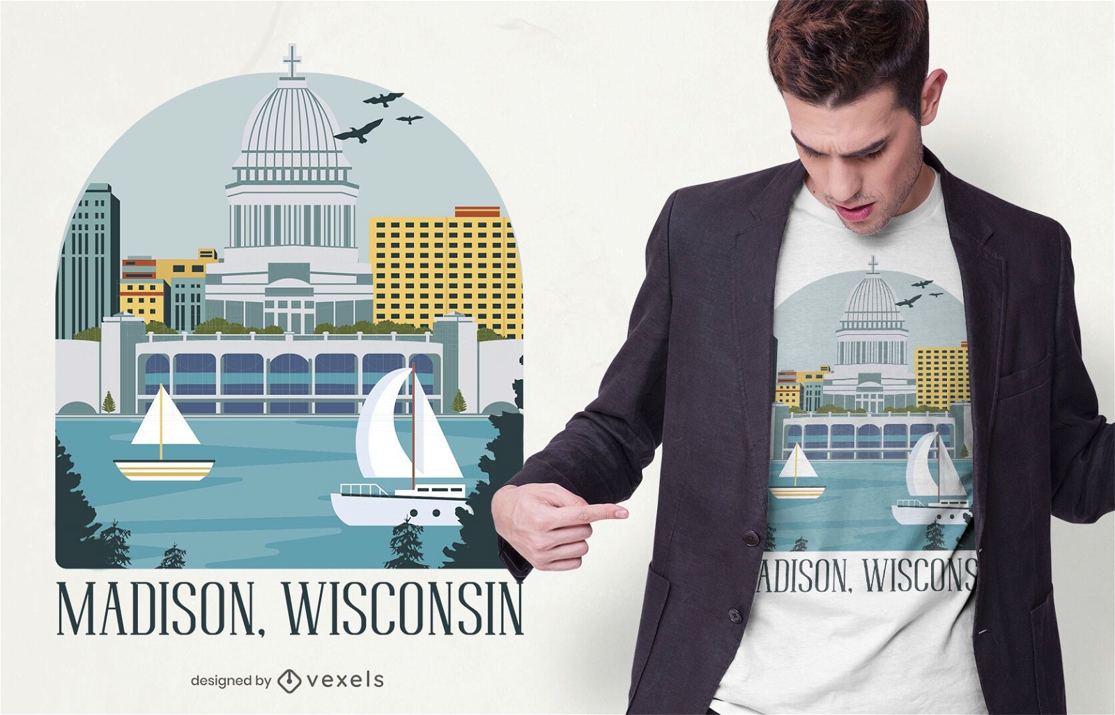 Dise?o de camiseta Madison Wisconsin