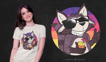 Cool raccoon t-shirt design