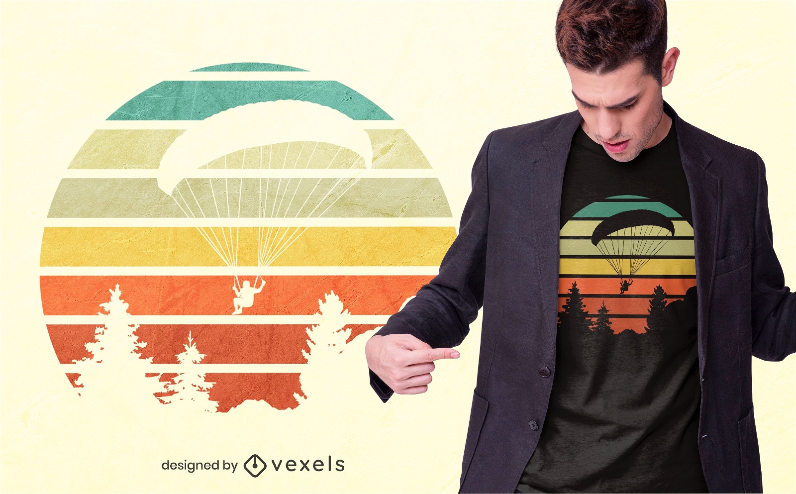 Paragliding Sonnenuntergang T-Shirt Design