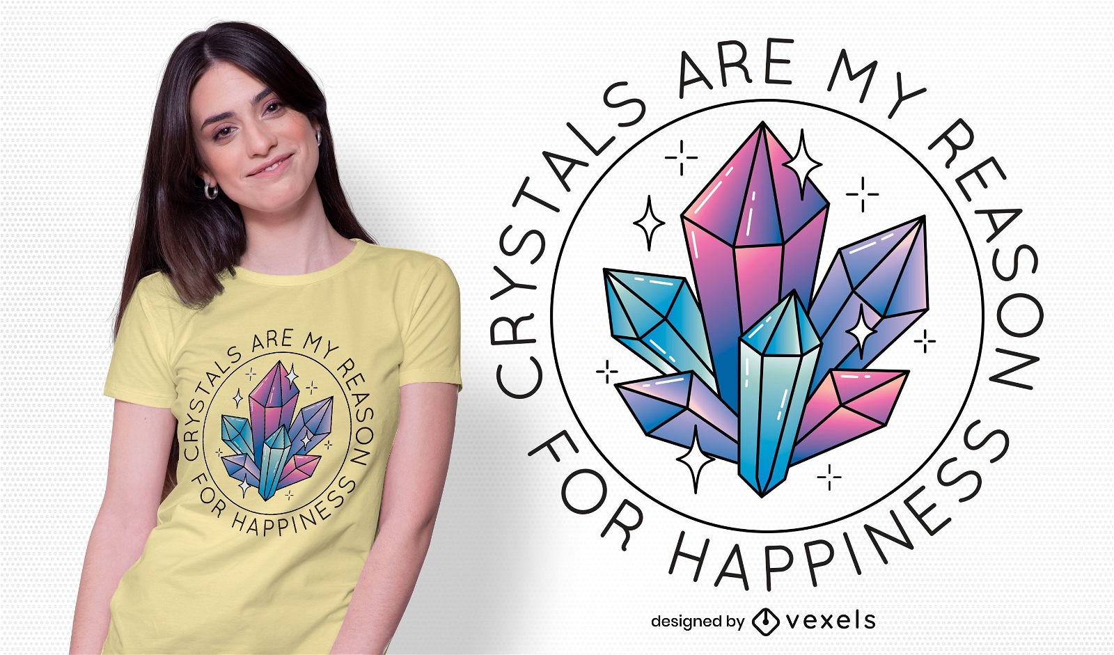 Diseño de camiseta con cita de cristales