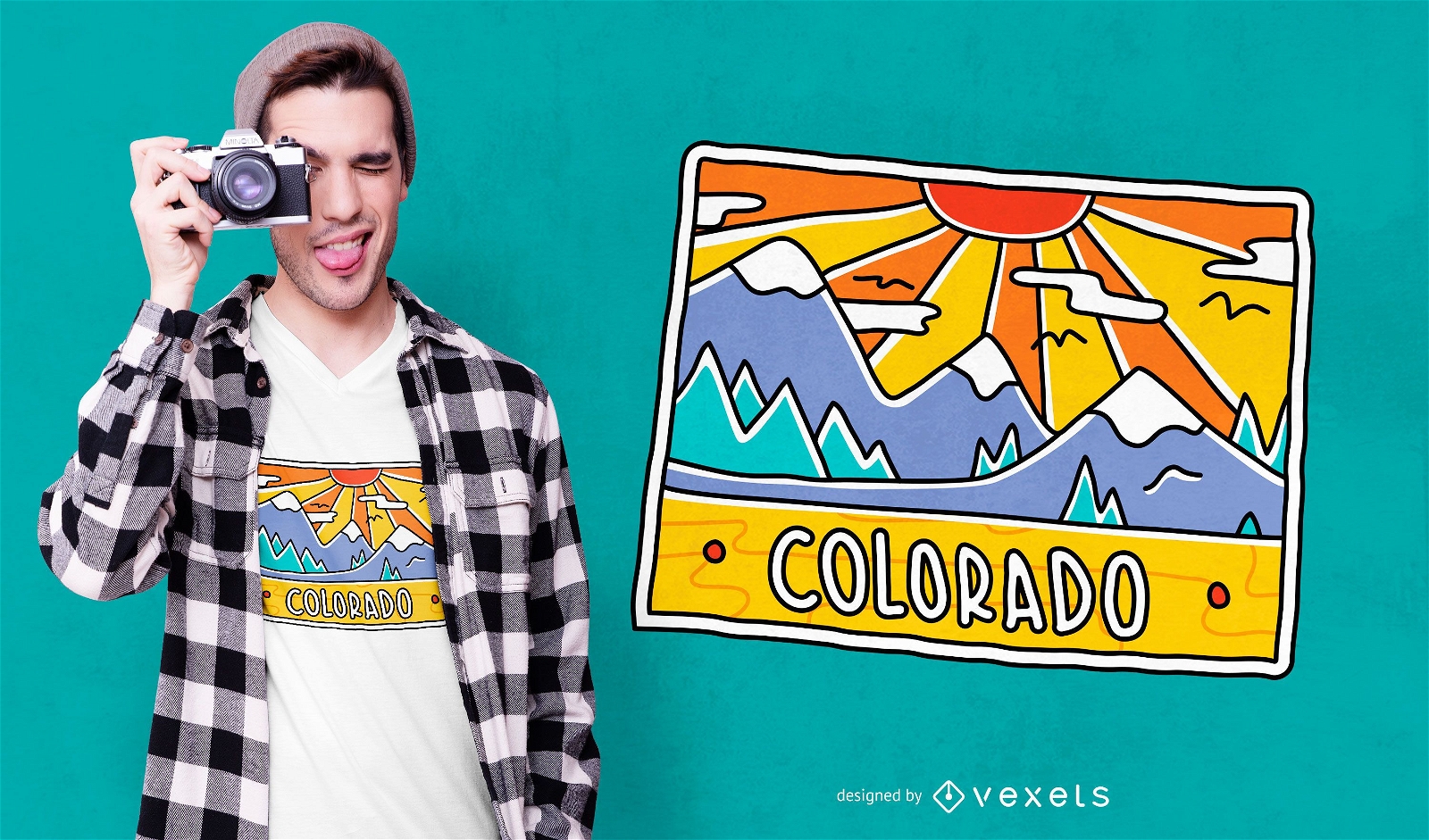 Colorado Postkarte T-Shirt Design