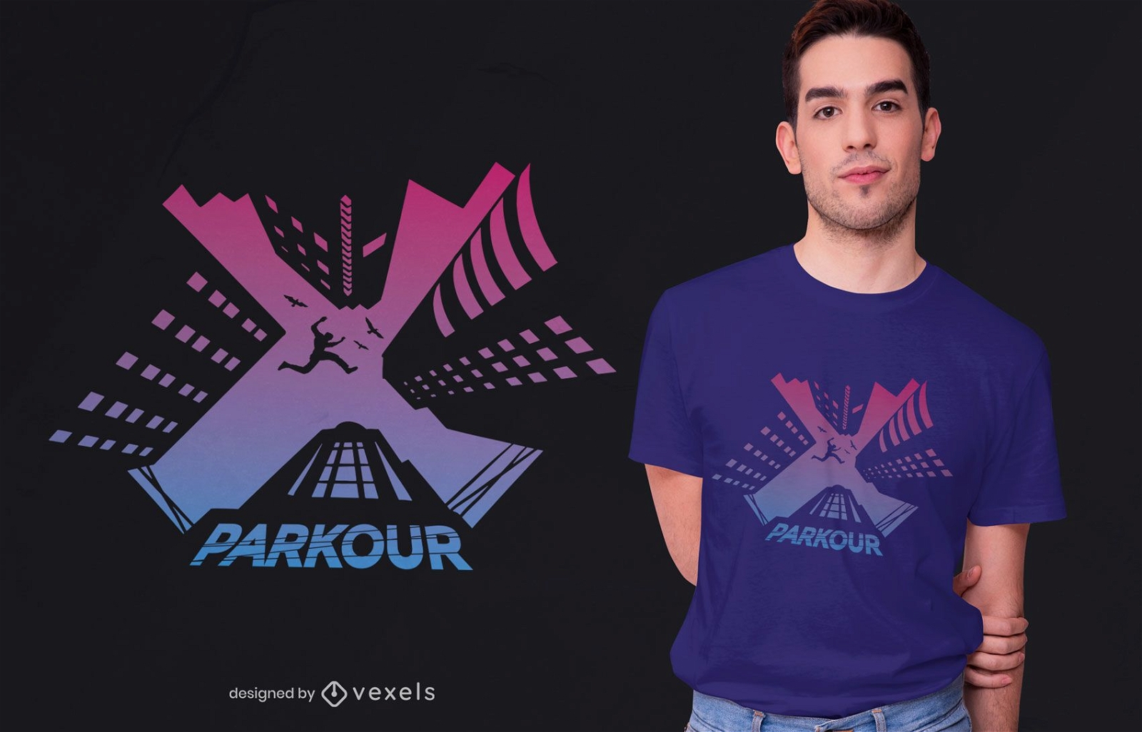 Design de camisetas parkour traceur