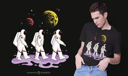 Astronauten gehen T-Shirt Design Astronauten gehen T-Shirt Design