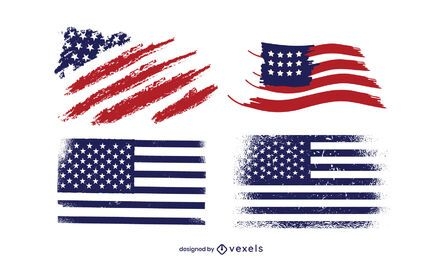 Grunge America Flag Design Pack