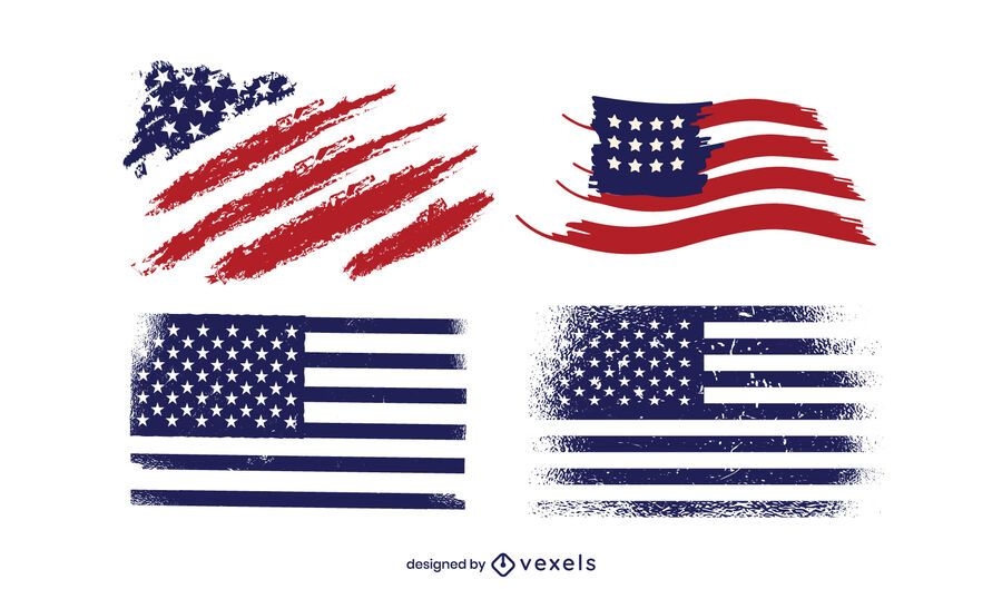 Download Grunge America Flag Design Pack - Vector Download