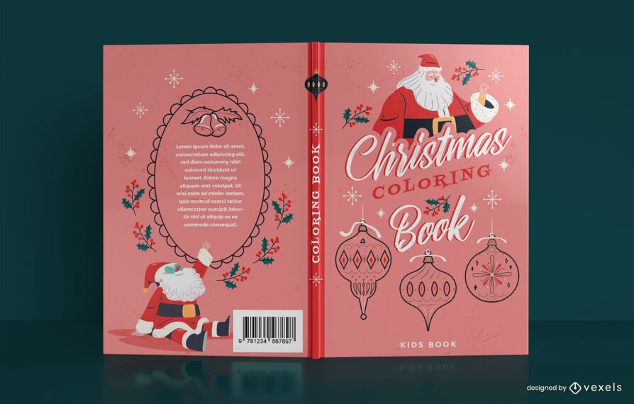 Christmas coloring book cover design Christmas coloring book cover design