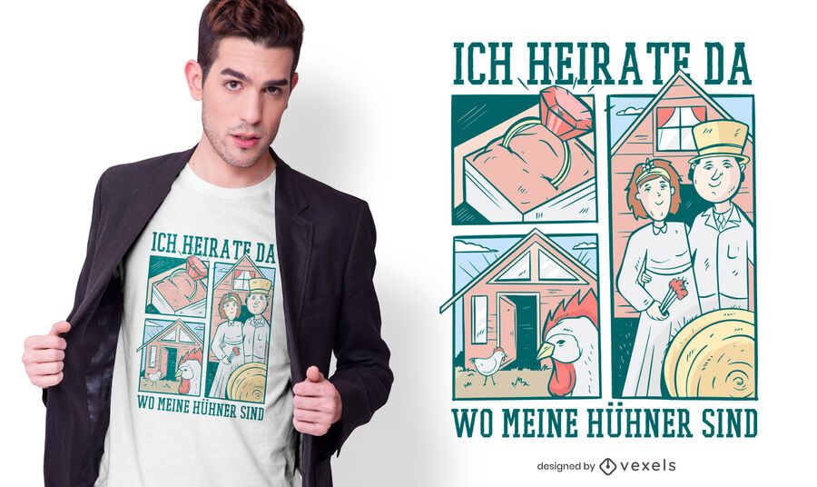 Marry chicken german t-shirt design Marry chicken german t-shirt design