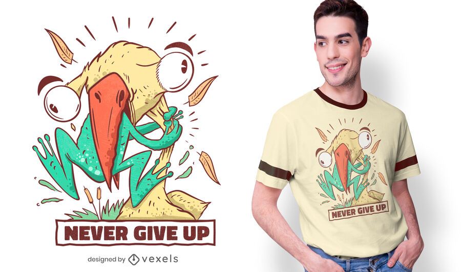 Bird eating frog t-shirt design Bird eating frog t-shirt design