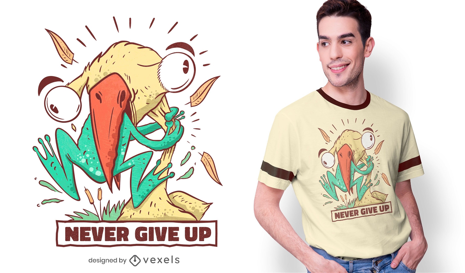 Vogelfressendes Frosch-T-Shirt Design