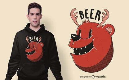 Bear deer cartoon t-shirt design
