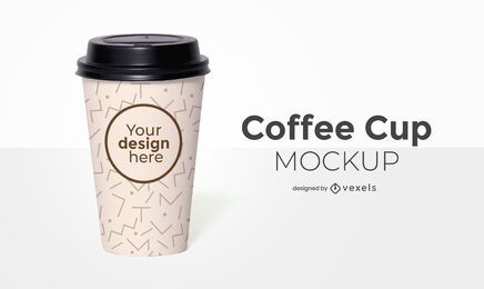 Design de maquete frontal da xícara de café