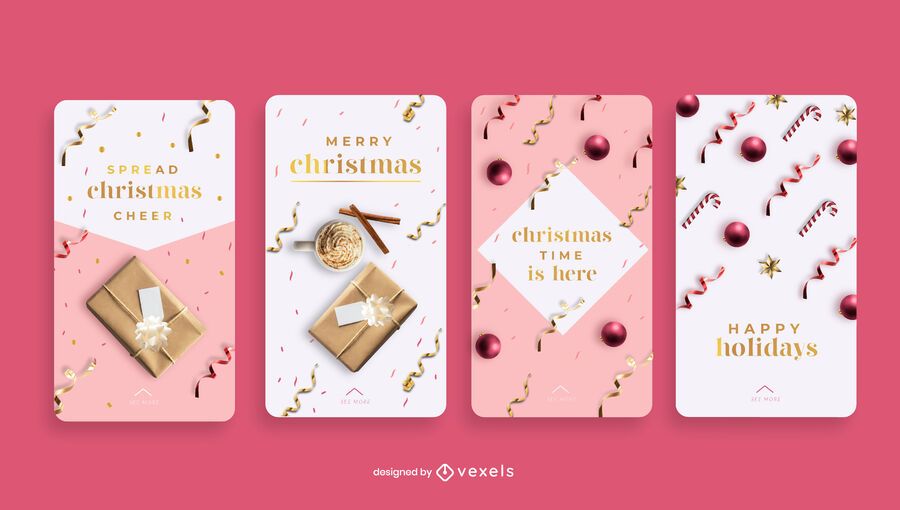 Christmas social media story set Christmas social media story set