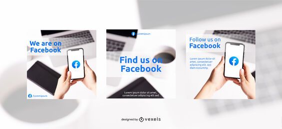 Follow us on facebook banner set