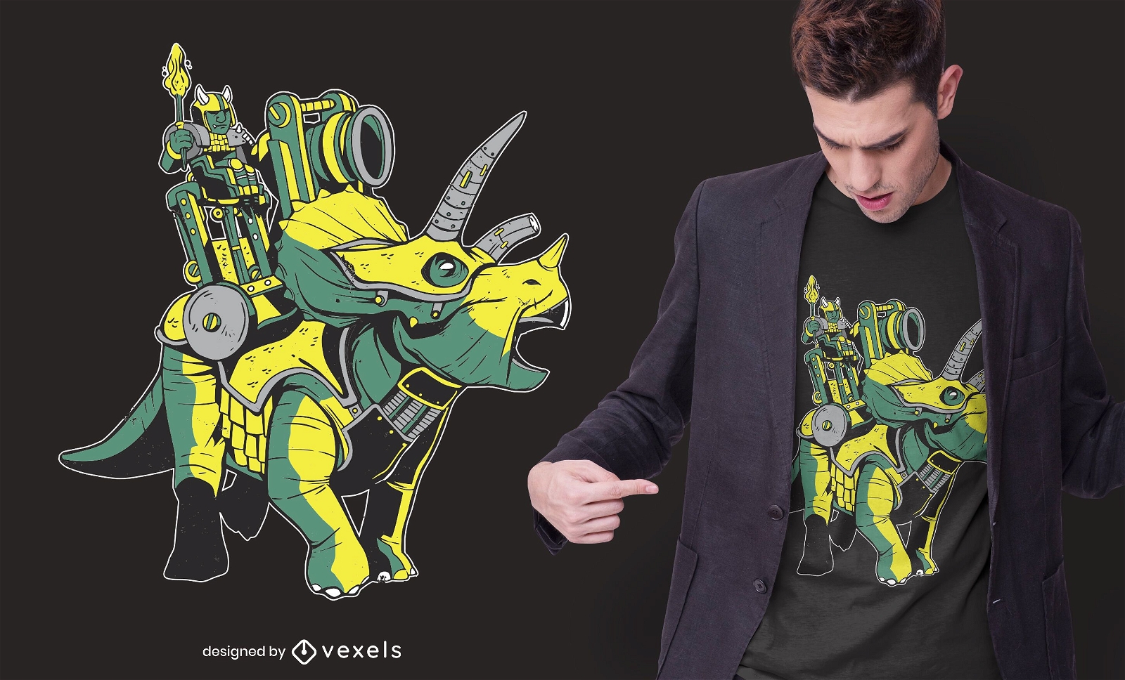 Triceratops armor t-shirt design 