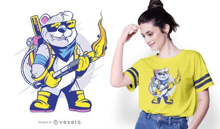 Bear flamethrower t-shirt design