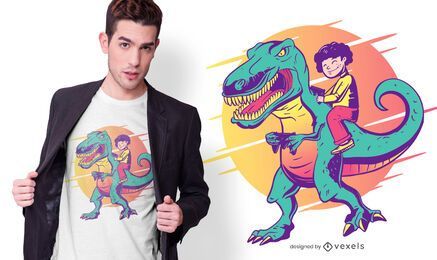 Dinossauro jogador e design de camiseta infantil