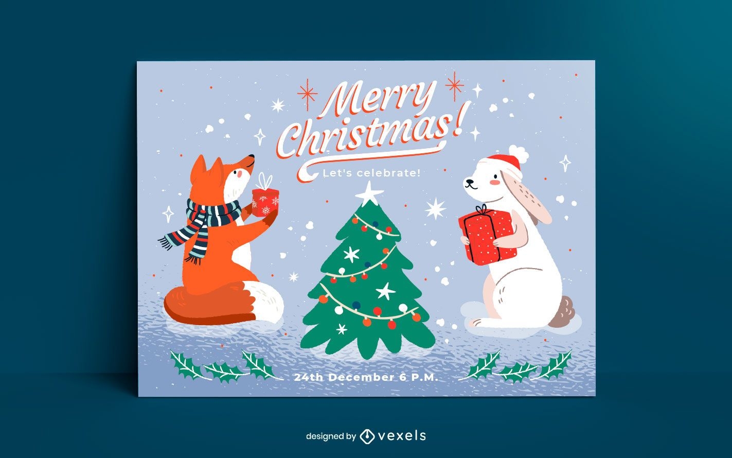 Christmas card template design